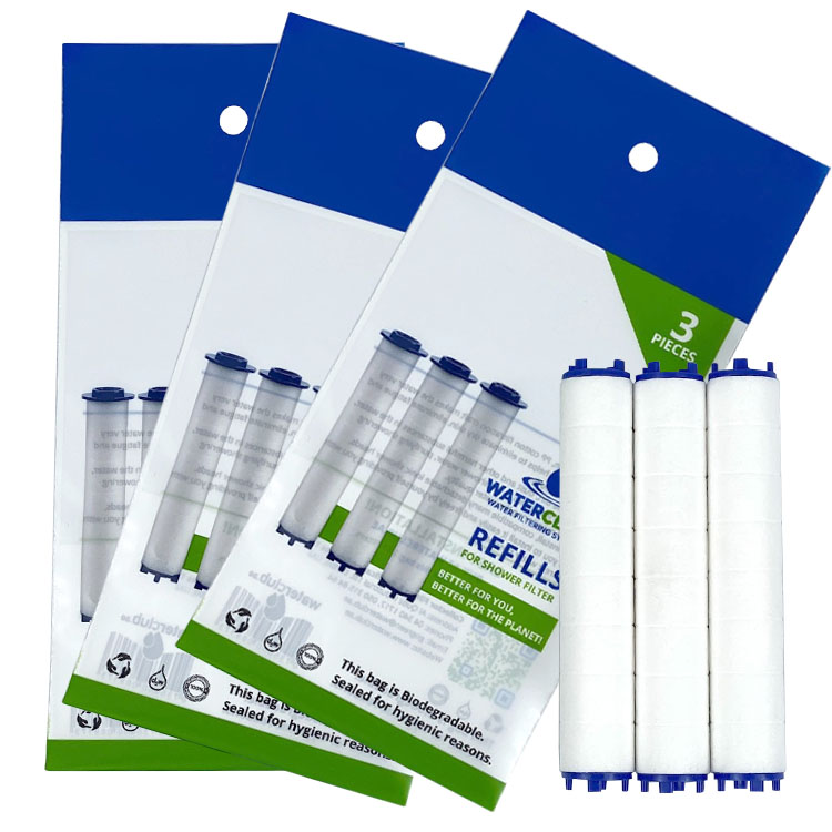 Shower Filter Refills (3 bags of 3, total 9 filters) WATERFILTEREXPERTS